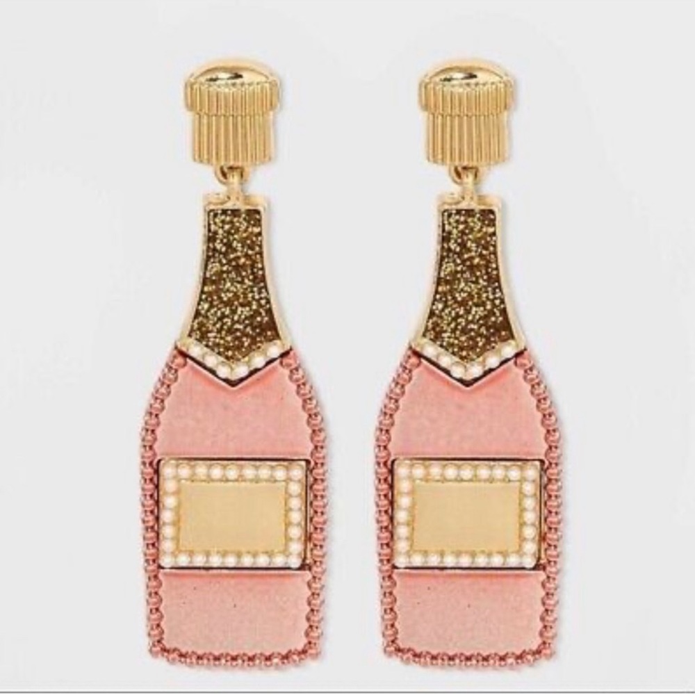Champagne bottle earrings